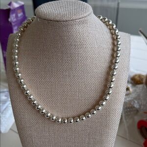 Elegant Silver Beaded Necklace